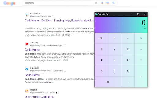 Calculator Chrome screenshot