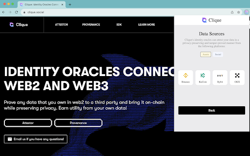 Clique Browser Extension screenshot