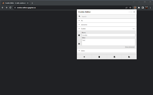 Cookie-Editor screenshot