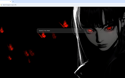 Red Butterfly Goth Anime Girl Live Wallpaper screenshot