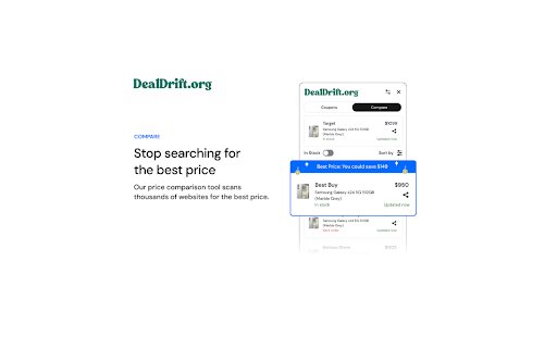 DealDrift Coupon Finder screenshot