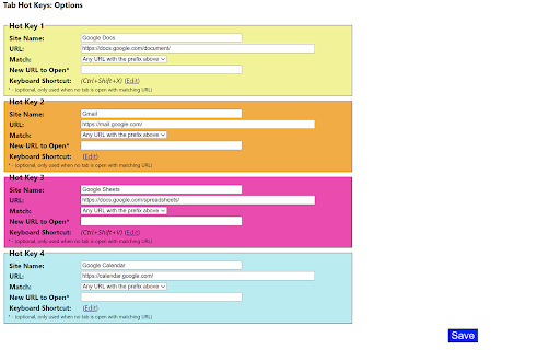 Tab Hot Keys screenshot
