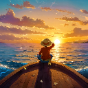 Luffy at Sea During Sunset Live Wallpaper icon