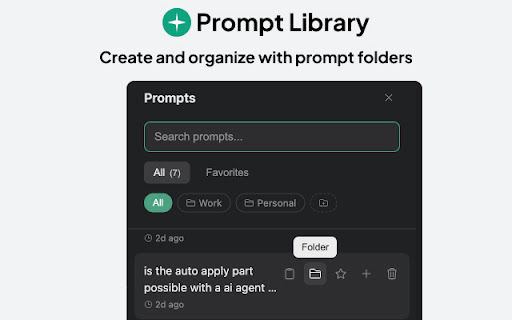 ChatGPT Folders - Prompt History & Export screenshot