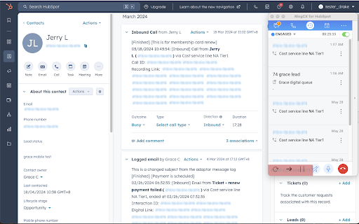 RingCentral RingCX for HubSpot screenshot