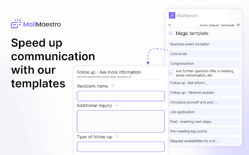 MailMaestro - Gmail AI assistant screenshot