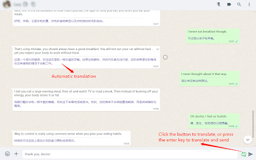 The Best Translator for WhatsApp™ Web screenshot