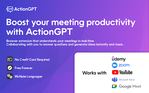 ActionGPT - ChatGPT for Meetings screenshot