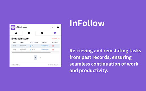InFollow - Follower, Following Export Tool screenshot