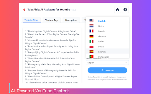 Free Ai Youtube Video Title Generator screenshot