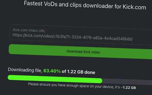 Kick.com & Twitch.tv VOD Downloader screenshot