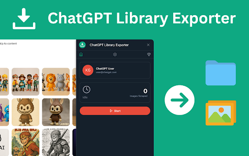 ChatGPT Library Exporter - Download ChatGPT Image Data screenshot