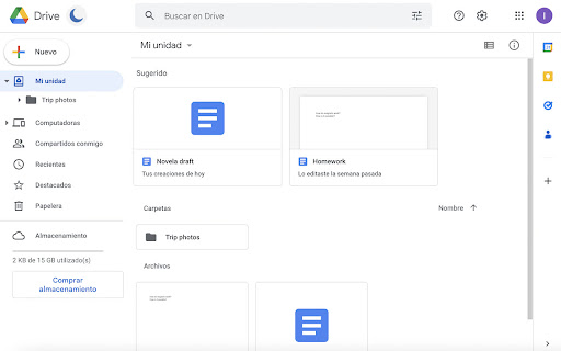 Google Drive Dark Mode screenshot