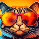 Cool Cat in Colorful Sunglasses Live Wallpaper icon