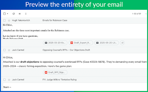 Gmail Message Preview by cloudHQ screenshot