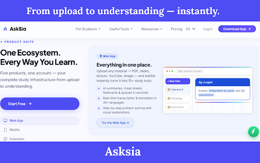 AskSia: All-in-One AI Study Assistant screenshot