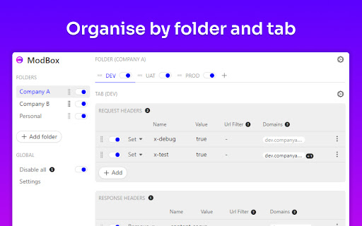ModBox – Modify headers, block requests screenshot