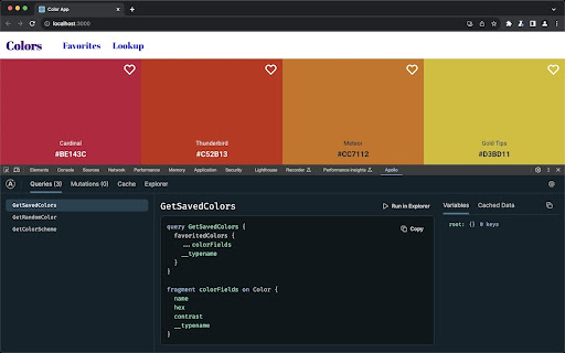 Apollo Client Devtools screenshot