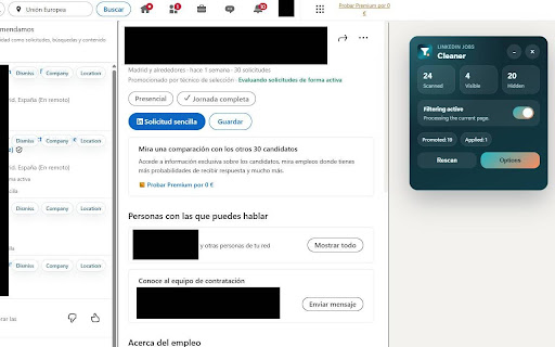 LINKEDIN JOBS Cleaner screenshot