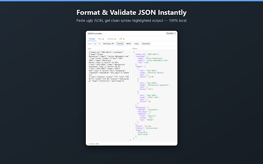 JSON Formatter: Paste & Validate screenshot