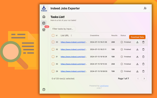 Indeed Jobs Exporter screenshot