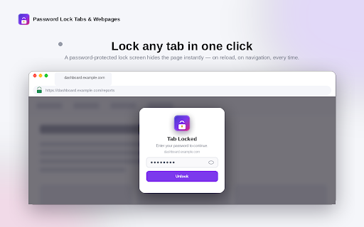 Password Lock Tabs & Webpages screenshot