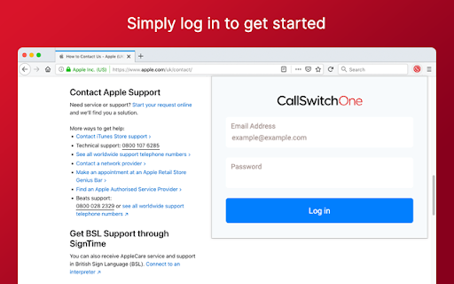CallSwitch One Click to Dial screenshot