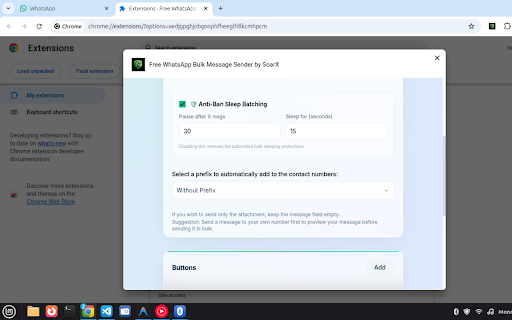 Free WhatsApp Bulk Message Sender by SoarX screenshot