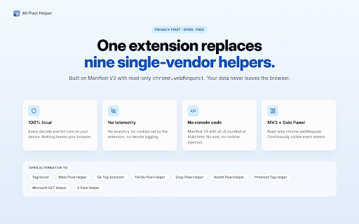 All Pixel Helper & Tag Debugger screenshot