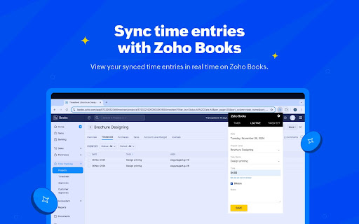 Zoho Books Timer screenshot