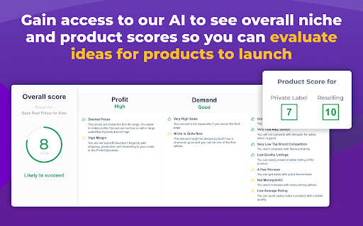 AI Amazon Product Research - AMZScout PRO AI Extension screenshot