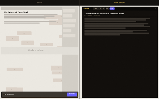READR – Clean page, one click screenshot