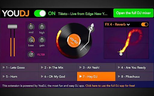 YouTube DJ effects / EQ / Volume Booster / Bass Booster screenshot