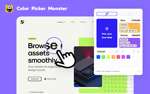color picker for website - monster pick screenshot