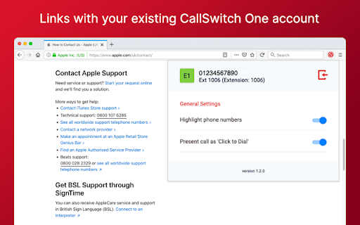 CallSwitch One Click to Dial screenshot
