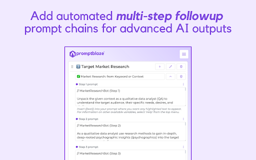 Prompt Blaze — AI Prompt Chaining Simplified screenshot