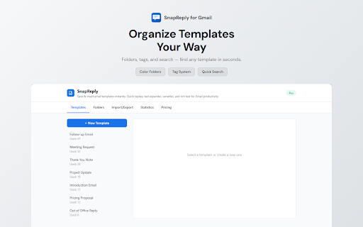 Gmail Templates & Responses — SnapReply screenshot
