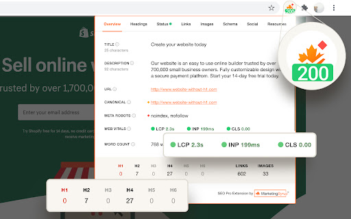 SEO Pro Extension screenshot