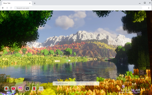 Minecraft Autumn Mountains Live Wallpaper screenshot