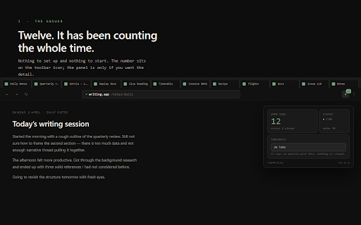tab•tally — Open Tab Counter & Warning screenshot
