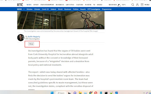 RTE.IE Read Aloud screenshot