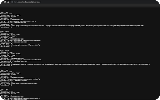 Quick Chrome History Export screenshot