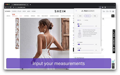 SizeAssistant screenshot
