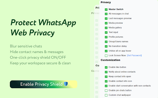 Privacy Extension for WhatsApp Privacy screenshot