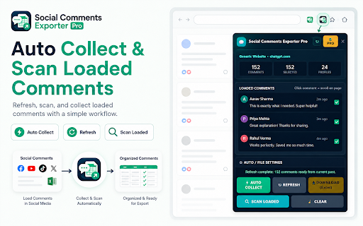 Facebook & YouTube Comment Exporter – Excel CSV Tool screenshot
