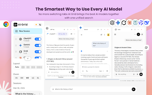 AiGrid: Multi-AI Side-by-Side Chat screenshot