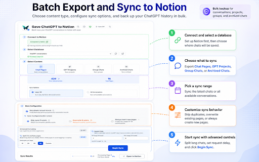 Save ChatGPT to Notion screenshot