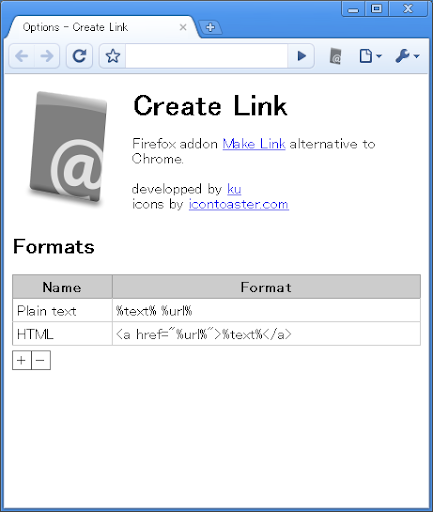 Create Link screenshot