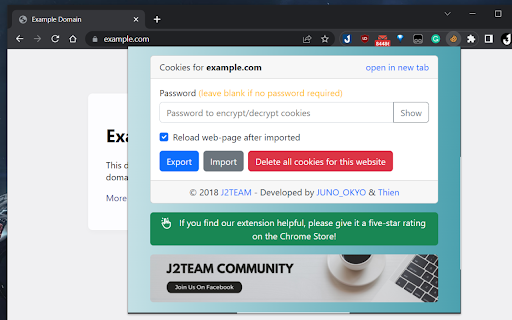 J2TEAM Cookies screenshot