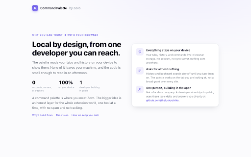 Command Palette. Ctrl+K for Tabs, History, Actions screenshot